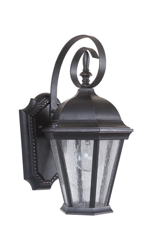 Craftmade Lighting-Z2904-OBG-Chadwick - One Light Outdoor Small Wall Mount in Traditional Style - 8 inches wide by 14.5 inches high Oiled Bronze Gilded  Oiled Bronze Gilded Finish with Clear Seeded Gl