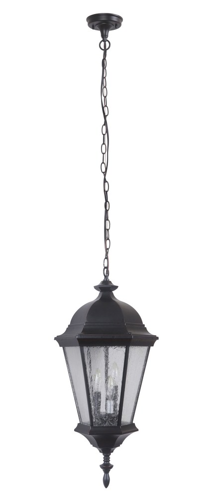 Craftmade Lighting-Z2921-OBG-Chadwick - Three Light Large Outdoor Pendant in Traditional Style - 11.18 inches wide by 28.85 inches high   Oiled Bronze Gilded Finish with Clear Seeded Glass