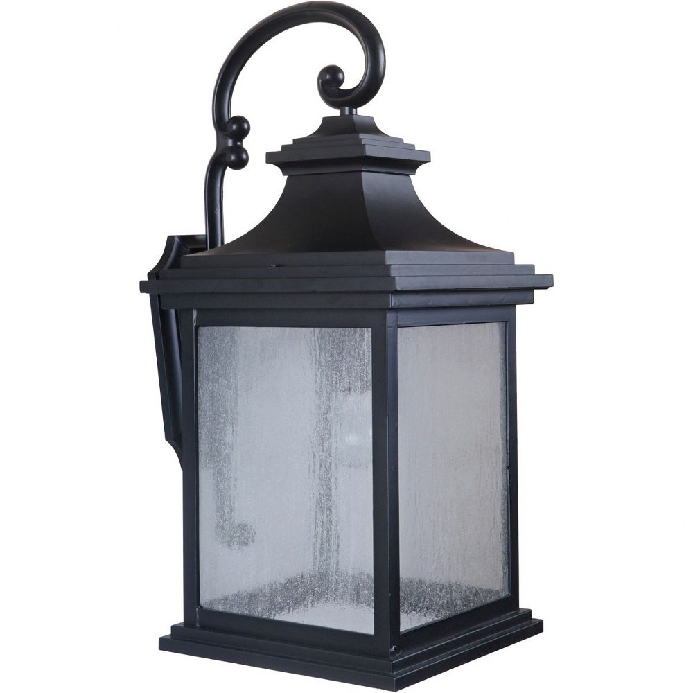 Craftmade Lighting-Z3224-MN-Gentry - One Light Outdoor Large Wall Lantern   Midnight Finish with Clear Seeded Glass