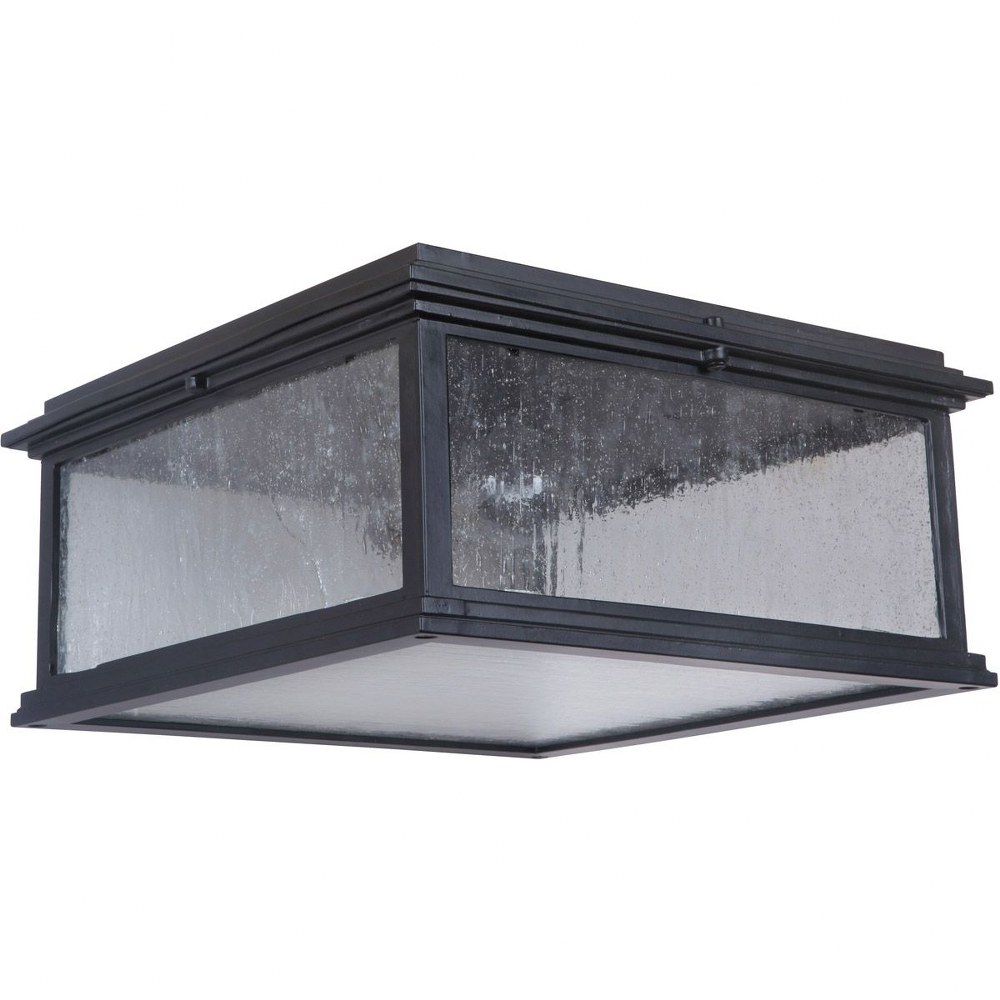 Craftmade Lighting-Z3227-MN-Gentry - One Light Outdoor Small Flush Mount in Traditional Style - 13.13 inches wide by 6 inches high   Midnight Finish with Clear Seeded Glass