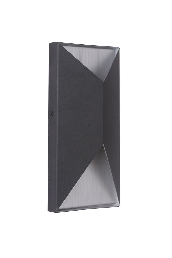 Craftmade Lighting-Z3402-TBBA-LED-Peak - 10W 2 LED Small Outdoor Pocket Wall Lantern in Modern Style - 5 inches wide by 10 inches high Matte Black/Brushed Aluminum  Matte Black/Satin Brass Finish