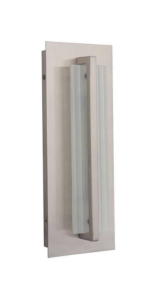 Craftmade Lighting-Z3602-SS-LED-Allure - 10W 1 LED Small Pocket Wall Lantern in Modern Style - 5.25 inches wide by 14 inches high   Stainless Steel Finish with Frosted Fluted Glass