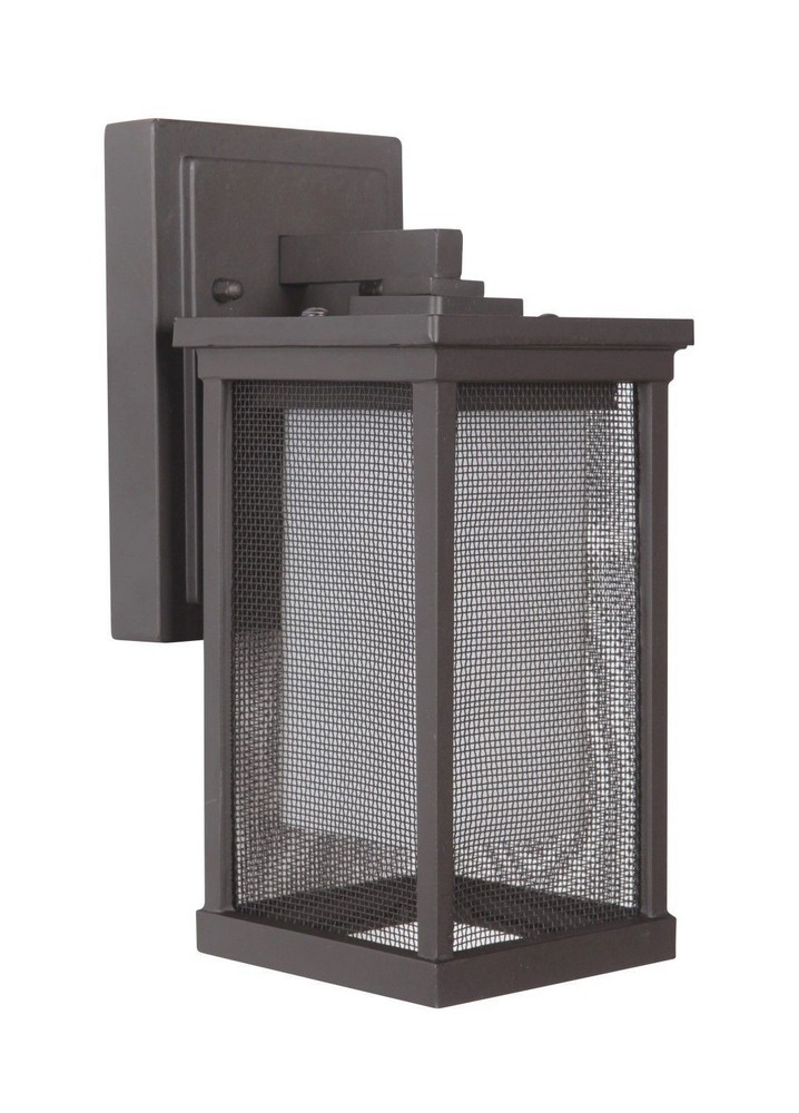 Craftmade Lighting-Z3754-OBO-Small Outdoor Wall Lantern Die Cast Aluminum Approved for Wet Locations in Modern Style - 5 inches wide by 11.13 inches high   Oiled Bronze Finish with Mesh/White Frosted 