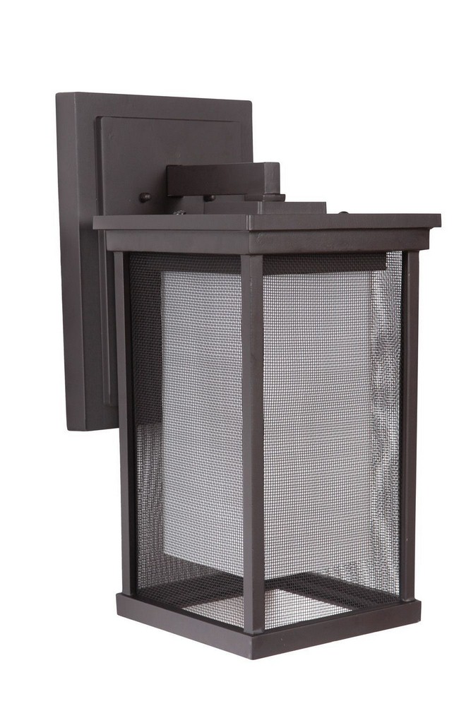Craftmade Lighting-Z3774-OBO-Large Outdoor Wall Lantern Die Cast Aluminum Approved for Wet Locations in Modern Style - 8 inches wide by 17.25 inches high   Oiled Bronze Finish with Mesh/White Frosted 