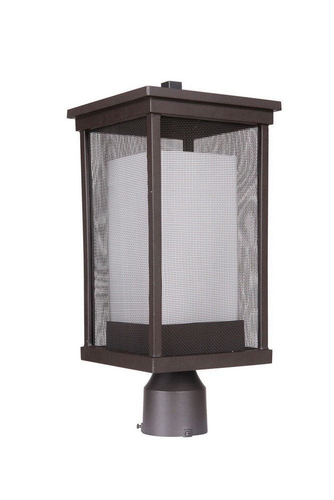 Craftmade Lighting-Z3775-OBO-Riviera II - One Light Outdoor Post Lantern in Modern Style - 8 inches wide by 18 inches high   Oiled Bronze Finish with White Frosted Glass