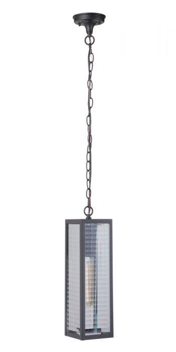 Craftmade Lighting-Z4521-MN-SC-Deka - One Light Outdoor Large Pendant in Transitional Style - 4.85 inches wide by 17.25 inches high   Midnight Finish with Clear Glass