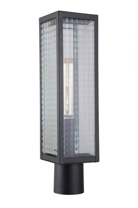 Craftmade Lighting-Z4525-MN-SC-Deka - One Light Outdoor Large Post Lantern in Transitional Style - 4.85 inches wide by 18.94 inches high   Midnight Finish with Clear Glass