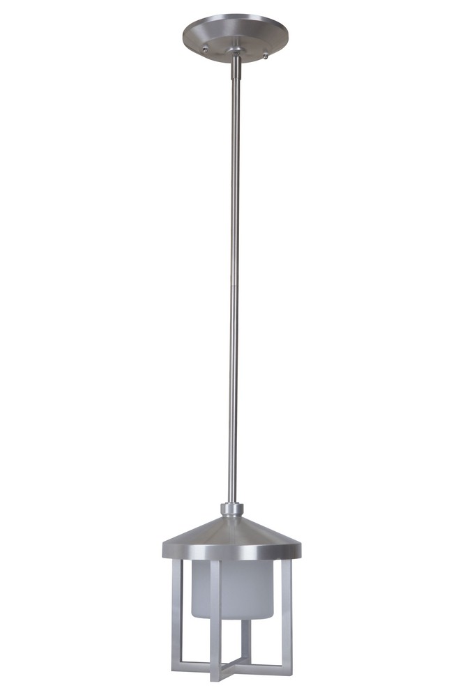 Craftmade Lighting-Z9211-SA-LED-Alta - 8.5W 1 LED Medium Outdoor Pendant in Transitional Style - 7.5 inches wide by 8.75 inches high   Satin Aluminum Finish with White Frosted Glass