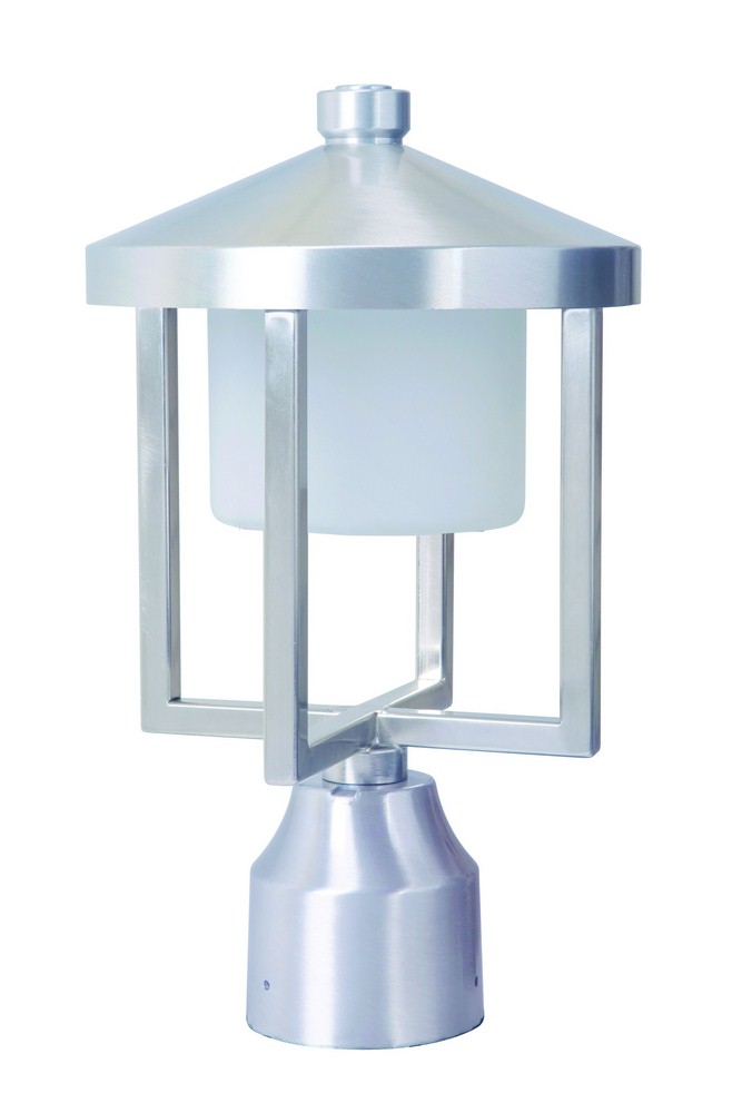 Craftmade Lighting-Z9215-SA-LED-Alta - 8.5W 1 LED Medium Outdoor Post Lantern in Transitional Style - 7.5 inches wide by 12.5 inches high   Satin Aluminum Finish with White Frosted Glass