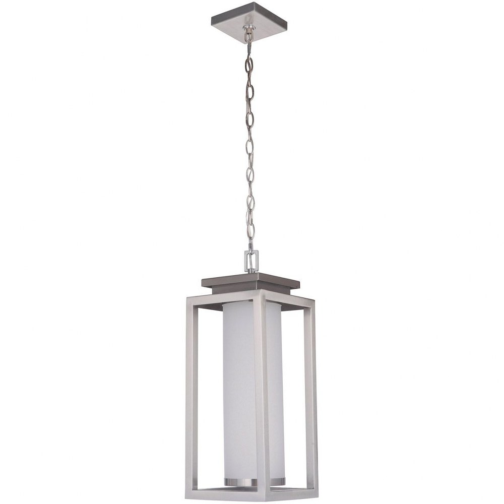 Craftmade Lighting-ZA1321-SS-LED-Vailridge - 10W 1 LED Outdoor Large Pendant in Transitional Style - 9 inches wide by 21.5 inches high   Stainless Steel Finish with White Frost Glass