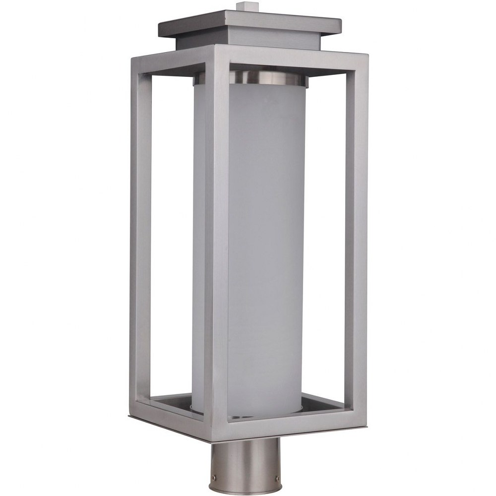 Craftmade Lighting-ZA1325-SS-LED-Vailridge - 10W 1 LED Outdoor Large Post Lantern in Transitional Style - 9 inches wide by 19.75 inches high   Stainless Steel Finish with White Frost Glass