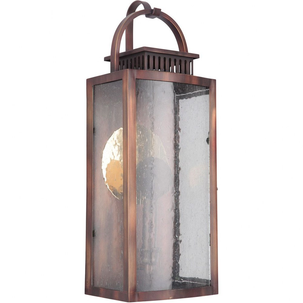 Craftmade Lighting-ZA1512-WC-LED-Hearth - 5W 1 LED Outdoor Medium Pocket Lantern in Traditional Style - 7.5 inches wide by 19.84 inches high   Weathered Copper Finish with Clear Seeded Glass