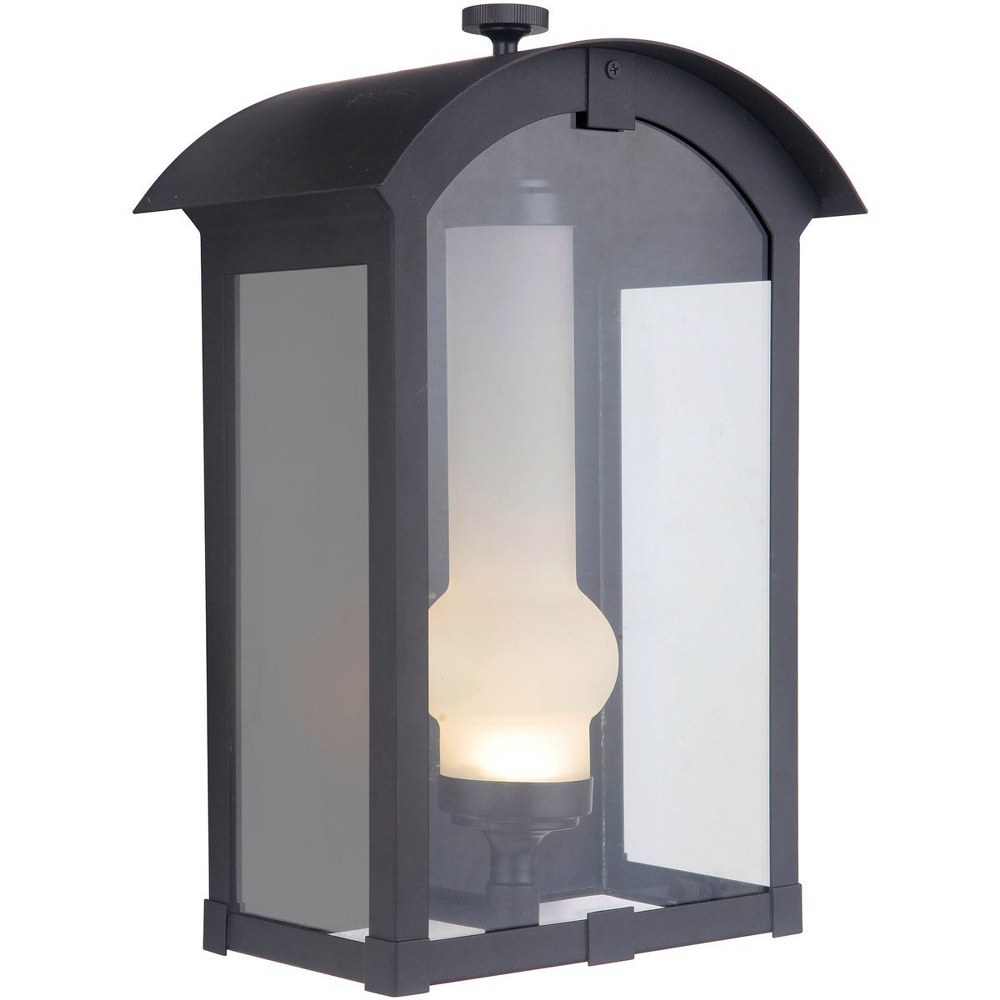 Craftmade Lighting-ZA1712-MN-LED-Montcrest - 10W 1 LED Outdoor Medium Pocket Lantern in Traditional Style - 10 inches wide by 15.13 inches high   Midnight Finish with Clear/Frost Glass