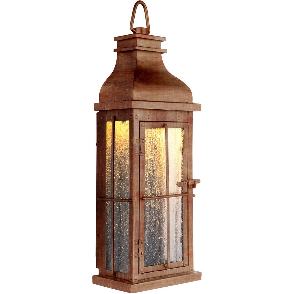 Craftmade Lighting-ZA1802-WC-LED-Vincent - 8W 1 LED Outdoor Pocket Lantern in Traditional Style - 6 inches wide by 17 inches high   Weathered Copper Finish with Clear Seeded Glass