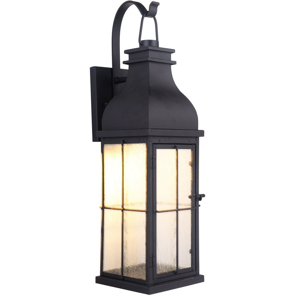 Craftmade Lighting-ZA1804-MN-LED-Vincent - 8W 1 LED Outdoor Small Wall Lantern in Traditional Style - 5.5 inches wide by 18.5 inches high   Midnight Finish with Clear Seeded Glass