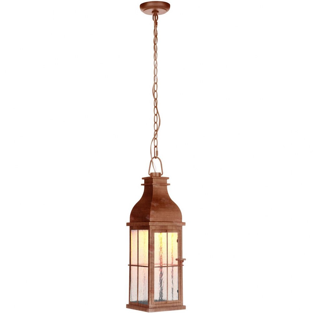 Craftmade Lighting-ZA1811-WC-LED-Vincent - 10W 1 LED Outdoor Medium Pendant in Traditional Style - 7 inches wide by 22.5 inches high   Weathered Copper Finish with Clear Seeded Glass