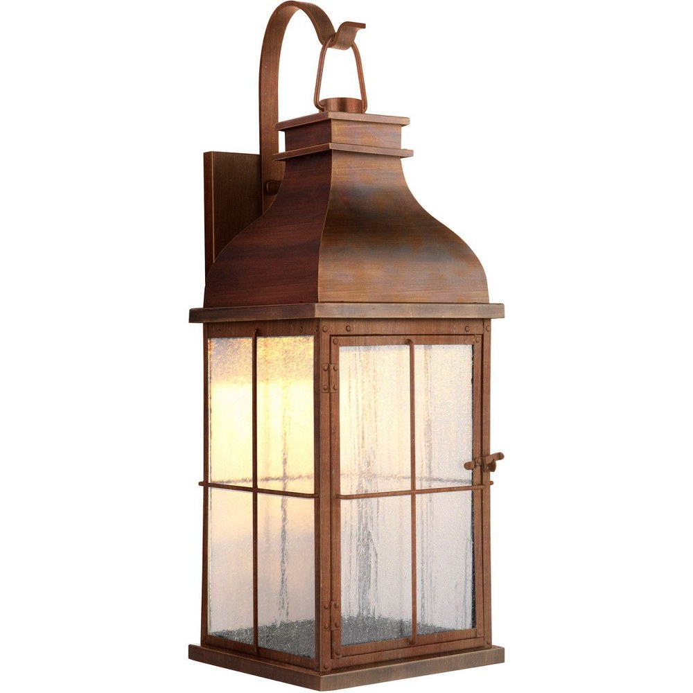 Craftmade Lighting-ZA1824-WC-LED-Vincent - 10W 1 LED Outdoor Large Wall Lantern in Traditional Style - 9 inches wide by 25 inches high   Weathered Copper Finish with Clear Seeded Glass