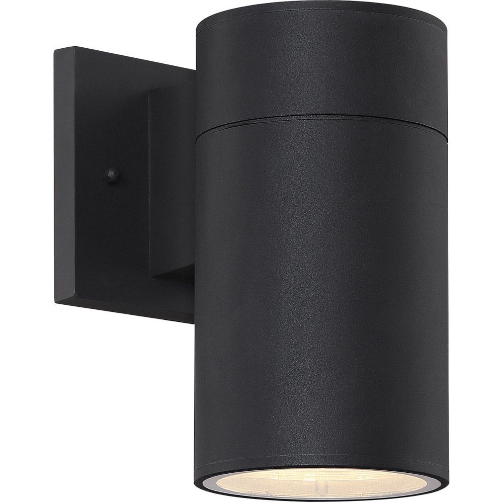 Craftmade Lighting-ZA2124-TB-LED-Pillar 7.88 Inch Outdoor Wall Lantern Modern Aluminum Approved for Wet Locations   Textured Matte Black Finish with Textured Black Glass with Metal Shade