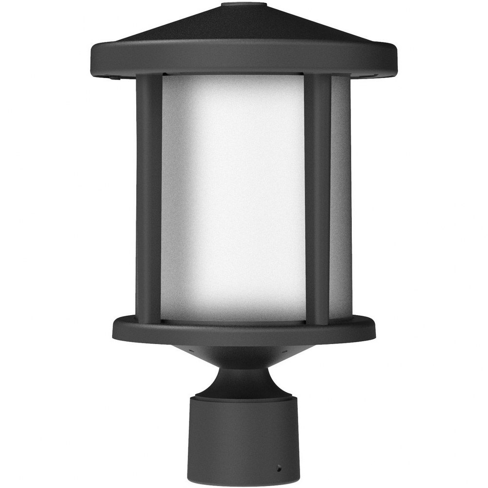 Craftmade Lighting-ZA2215-TB-Composite Lanterns - One Light Outdoor Post Lantern in Transitional Style - 9 inches wide by 14 inches high   Textured Matte Black Finish with Frosted Glass