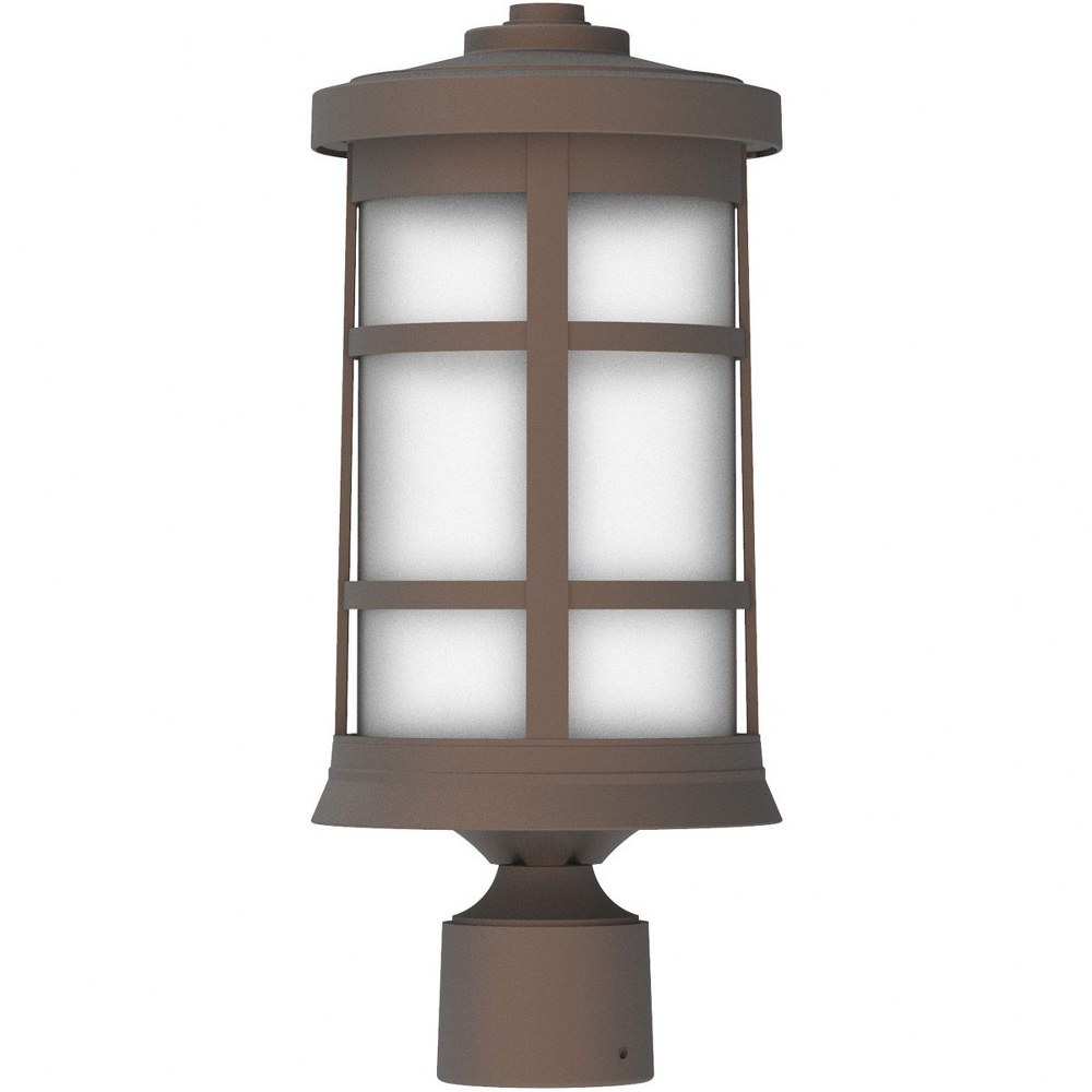 Craftmade Lighting-ZA2315-BZ-Composite Lanterns - One Light Outdoor Post Lantern in Transitional Style - 7 inches wide by 17 inches high   Bronze Finish with Frosted Glass