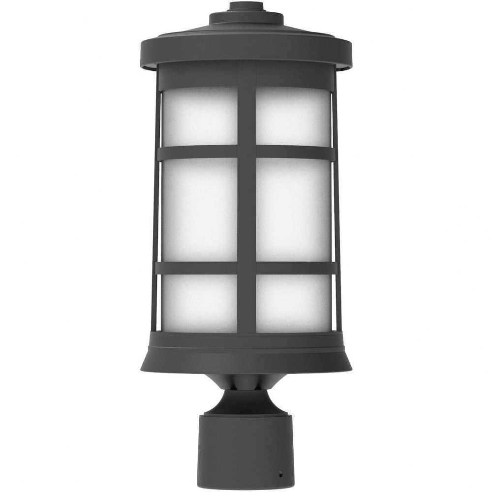 Craftmade Lighting-ZA2315-TB-Composite Lanterns - One Light Outdoor Post Lantern in Transitional Style - 7 inches wide by 17 inches high   Textured Matte Black Finish with Frosted Glass