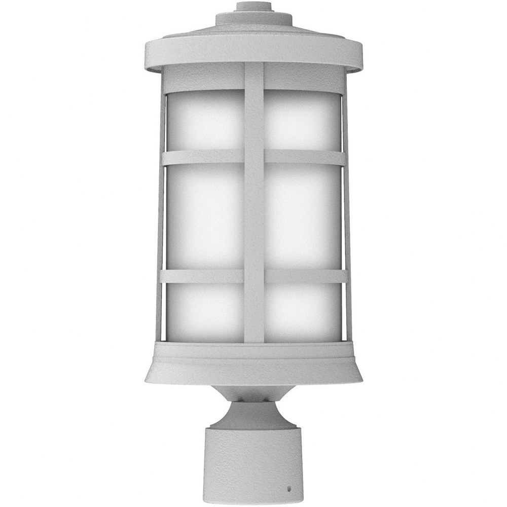 Craftmade Lighting-ZA2315-TW-Composite Lanterns - One Light Outdoor Post Lantern in Transitional Style - 7 inches wide by 17 inches high Textured White  Bronze Finish with Frosted Glass