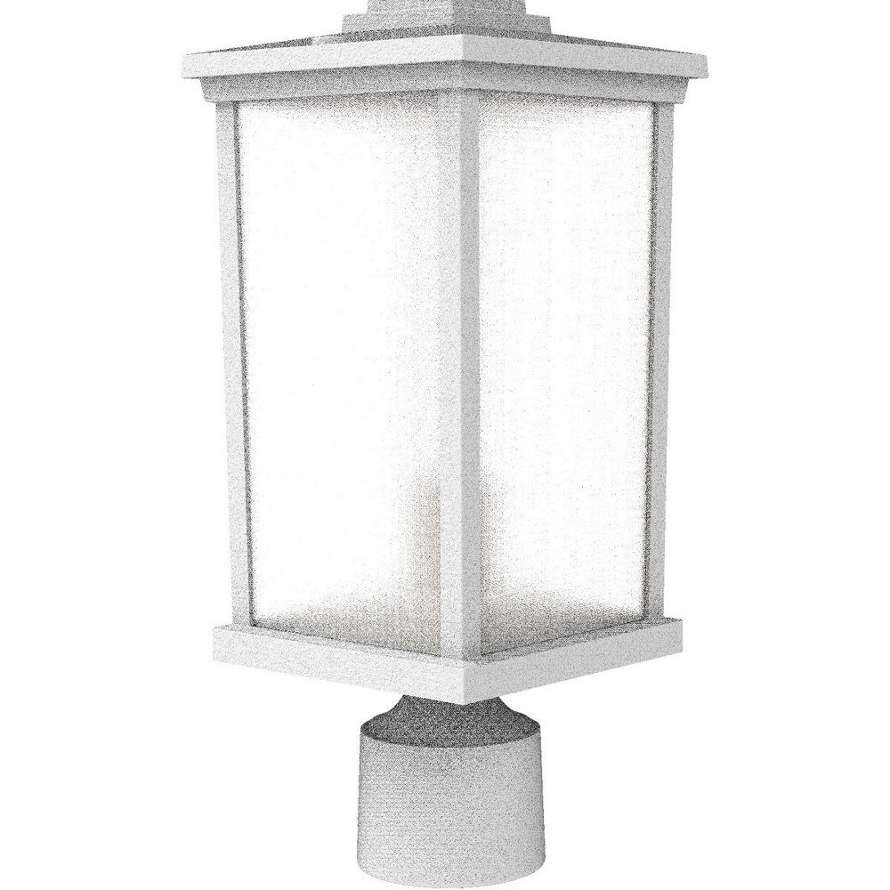 Craftmade Lighting-ZA2415-TW-Composite Lanterns - One Light Outdoor Post Lantern in Transitional Style - 6 inches wide by 15 inches high   Textured White Finish with Frosted Glass