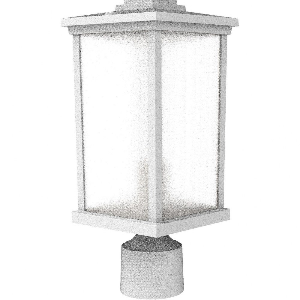 Craftmade Lighting-ZA2415-TW-Composite Lanterns - One Light Outdoor Post Lantern in Transitional Style - 6 inches wide by 15 inches high Textured White  Bronze Finish with Frosted Glass