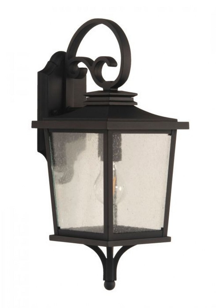 Craftmade Lighting-ZA2904-TB-Tillman - 1 Light Small Outdoor Wall Lantern Textured Matte Black  Dark Bronze Gilded Finish with Clear Seeded Glass