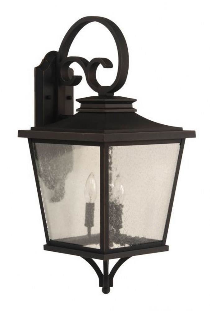 Craftmade Lighting-ZA2924-DBG-Tillman - 3 Light Large Outdoor Wall Lantern in Traditional Style - 12 inches wide by 26.5 inches high   Dark Bronze Gilded Finish with Clear Seeded Glass