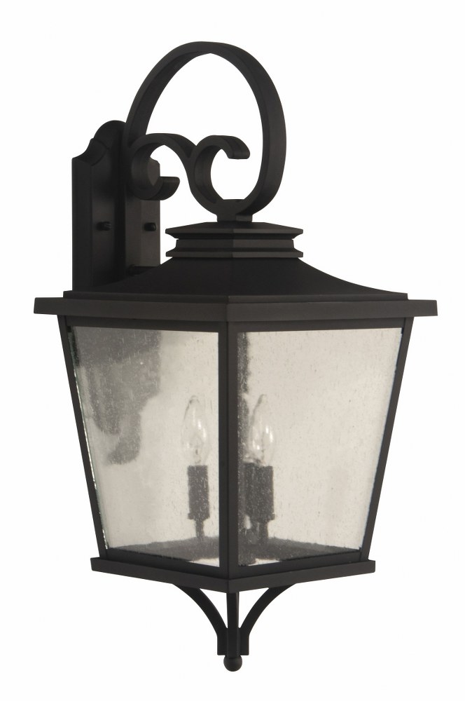 Craftmade Lighting-ZA2924-TB-Tillman - 3 Light Large Outdoor Wall Lantern in Traditional Style - 12 inches wide by 26.5 inches high   Textured Matte Black Finish with Clear Seeded Glass