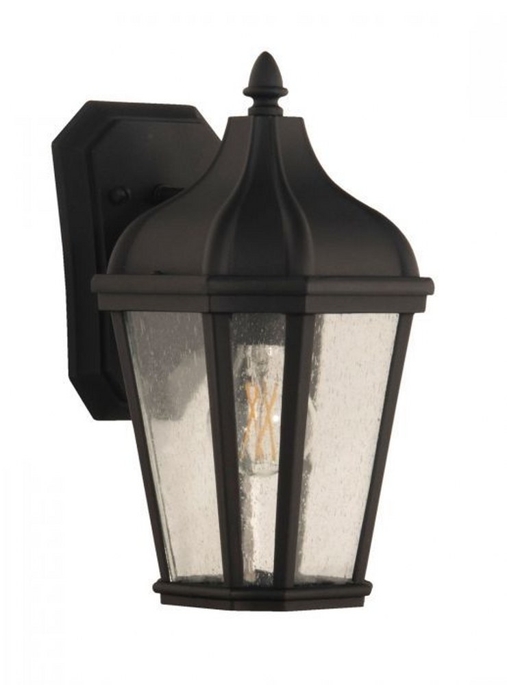 Craftmade Lighting-ZA3004-TB-Briarwick - 1 Light Small Outdoor Wall Lantern in Traditional Style - 6.75 inches wide by 12 inches high Textured Matte Black  Dark Coffee Finish with Clear Seeded Glass