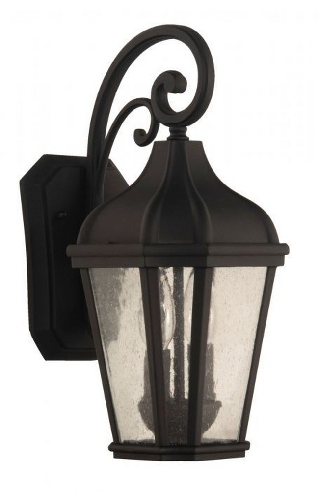 Craftmade Lighting-ZA3014-TB-Briarwick - 2 Light Medium Outdoor Wall Lantern in Traditional Style - 6.75 inches wide by 15 inches high   Textured Matte Black Finish with Clear Seeded Glass