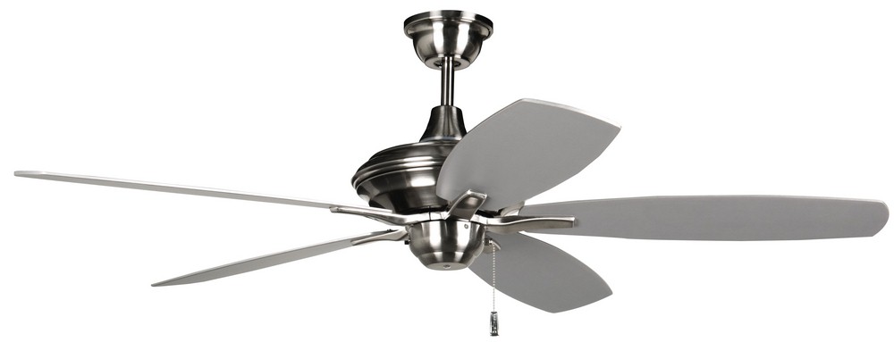Craftmade Lighting-CN52BNK5-Copeland - 52 Inch Ceiling Fan With Light Kit   Stainless Steel Finish with Brushed Nickel Blade Finish with White Frost Glass