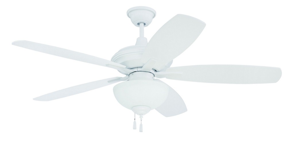 Craftmade Lighting-CN52W5-Copeland - 52 Inch Ceiling Fan With Light Kit   White Finish with White Blade Finish with White Frost Glass