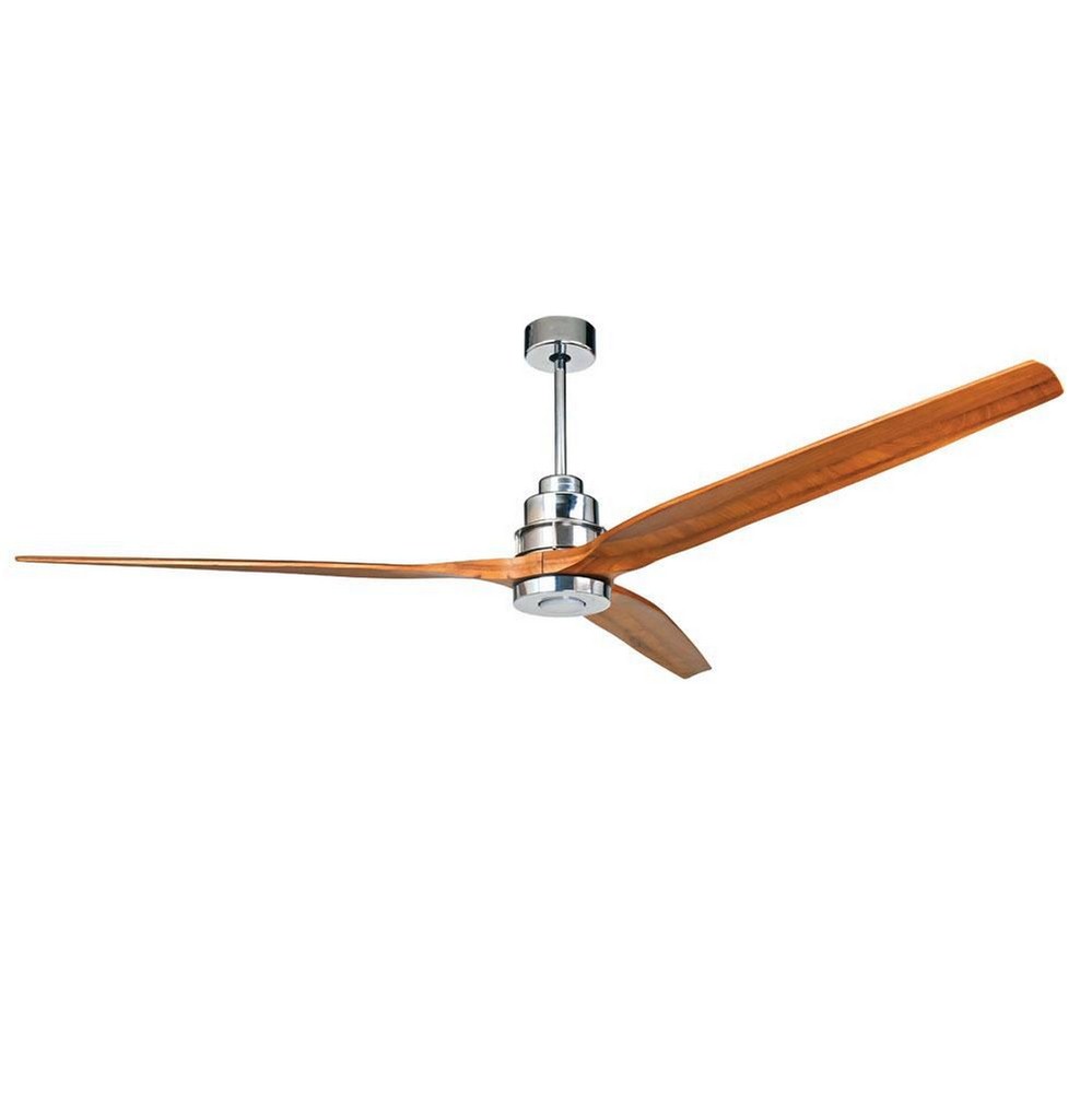 Craftmade Lighting-K11069-Sonnet - 70 Inch Ceiling Fan with Light Kit   Chrome Finish with Light Oak Blade Finish with White Frost Glass