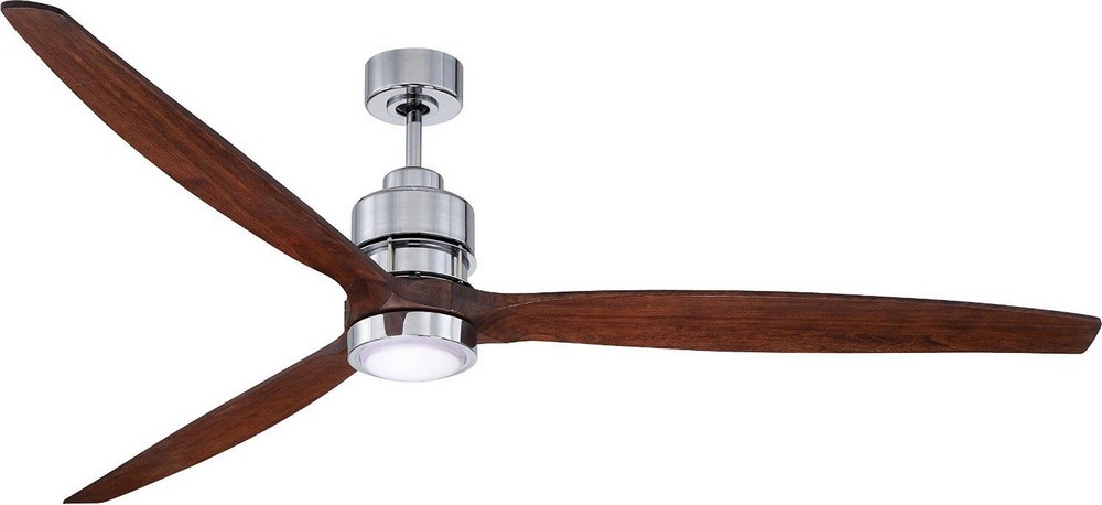 Craftmade Lighting-K11258-Sonnet - 70 Inch Ceiling Fan with Light Kit   Chrome Finish with Walnut Blade Finish with White Frost Glass