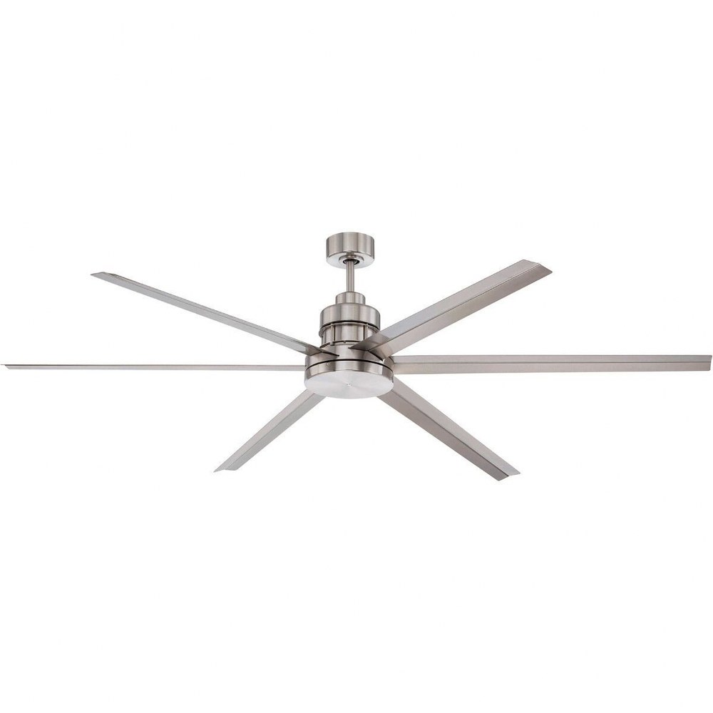 Craftmade Lighting-MND72BNK6-Mondo - Ceiling Fan in Contemporary Style - 72 inches wide by 15.51 inches high   Brushed Polished Nickel Finish with Silver Aluminum Blade Finish