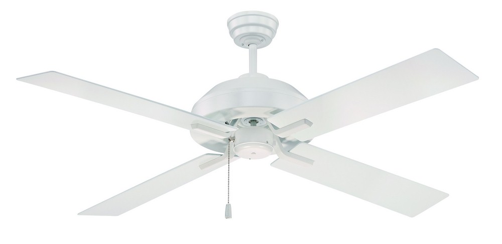 Craftmade Lighting-SB52W4-South Beach - 52 Inch Ceiling Fan With Light Kit   White Finish with White Blade Finish with Matte Opal Glass