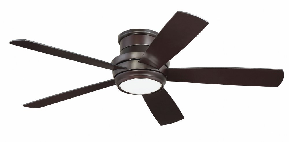 Craftmade Lighting-TMPH52OB5-Tempo Hugger - 52 Inch Ceiling Fan with Light Kit   Oiled Bronze Finish with Matte White Glass