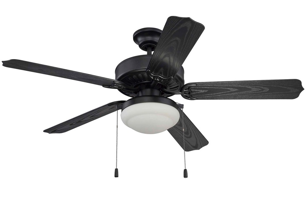 Craftmade Lighting-END52MBK5PC1-All- Ceiling Fan With Light Kit in Outdoor Style - 52 inches wide by 18.41 inches high Matte Black  Matte Black Finish with Matte White Glass