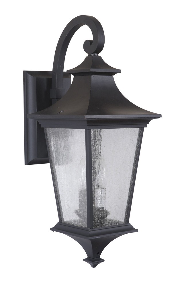 Craftmade Lighting-Z1364-MN-Argent II - Two Light Medium Outdoor Wall Mount in Transitional Style - 8 inches wide by 20.81 inches high   Midnight Finish with Clear Seeded Glass