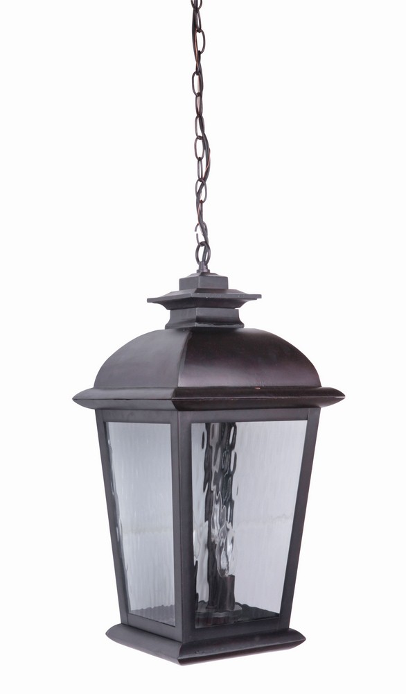 Craftmade Lighting-Z5721-OBO-Branbury - Three Light Outdoor Large Pendant in Traditional Style - 11 inches wide by 22 inches high   Oiled Bronze Finish with Water Glass