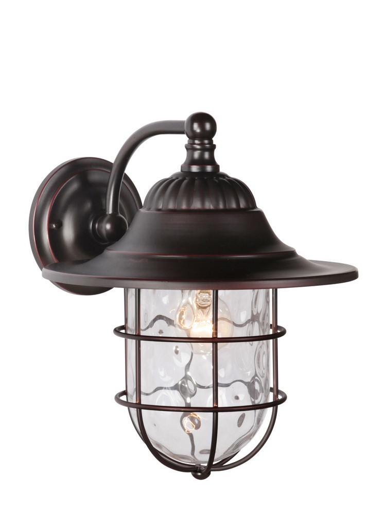 Craftmade Lighting-Z5824-OBG-Fairmount - One Light Outdoor Large Wall Mount in Traditional Style - 11.5 inches wide by 13.63 inches high   Oiled Bronze Gilded Finish with Clear Hammered Glass
