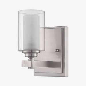 Craftmade Lighting-16705BNK1-Celeste - One Light Wall Sconce in Modern Style - 4.75 inches wide by 7.5 inches high Brushed Satin Nickel Finish with Clear/Frosted Glass