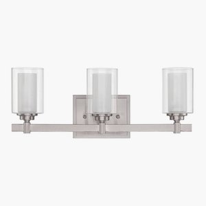 Craftmade Lighting-16720BNK3-Celeste 3 Light Bath Vanity in Modern Style - 19.5 inches wide by 7 inches high Brushed Satin Nickel  Brushed Satin Nickel Finish with Clear/Frosted Glass