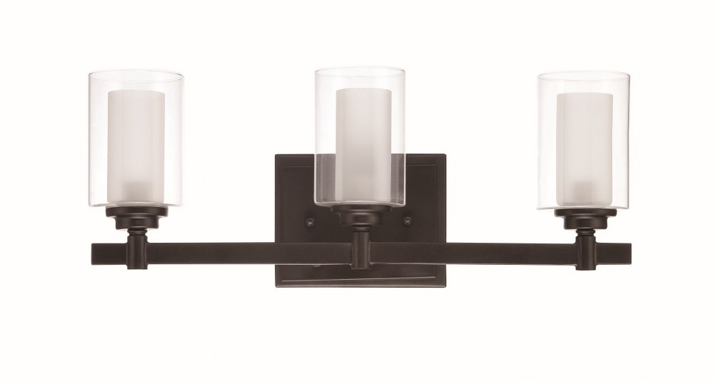 Craftmade Lighting-16720ESP3-Celeste 3 Light Bath Vanity in Modern Style - 19.5 inches wide by 7 inches high Espresso  Brushed Satin Nickel Finish with Clear/Frosted Glass