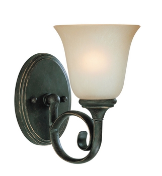 Craftmade Lighting-24201-MB-Barret Place 1 Light Light Vanity - 6 inches wide by 9.5 inches high   Mocha Bronze Finish with Etched Painted Glass