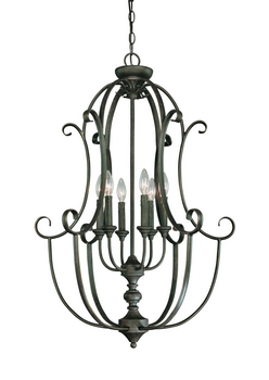 Craftmade Lighting-24236-MB-Barret Place - Six Light Foyer - 24 inches wide by 36 inches high   Mocha Bronze Finish