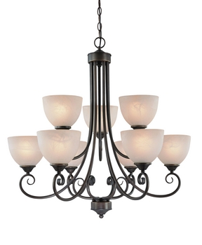 Craftmade Lighting-25329-OLB-Raleigh - Nine Light 2-Tier Chandelier - 31 inches wide by 31.5 inches high   Raleigh - Nine Light 2-Tier Chandelier - 31 inches wide by 31.5 inches high